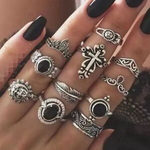 11-Piece Vintage Bohemian Midi Knuckle Rings